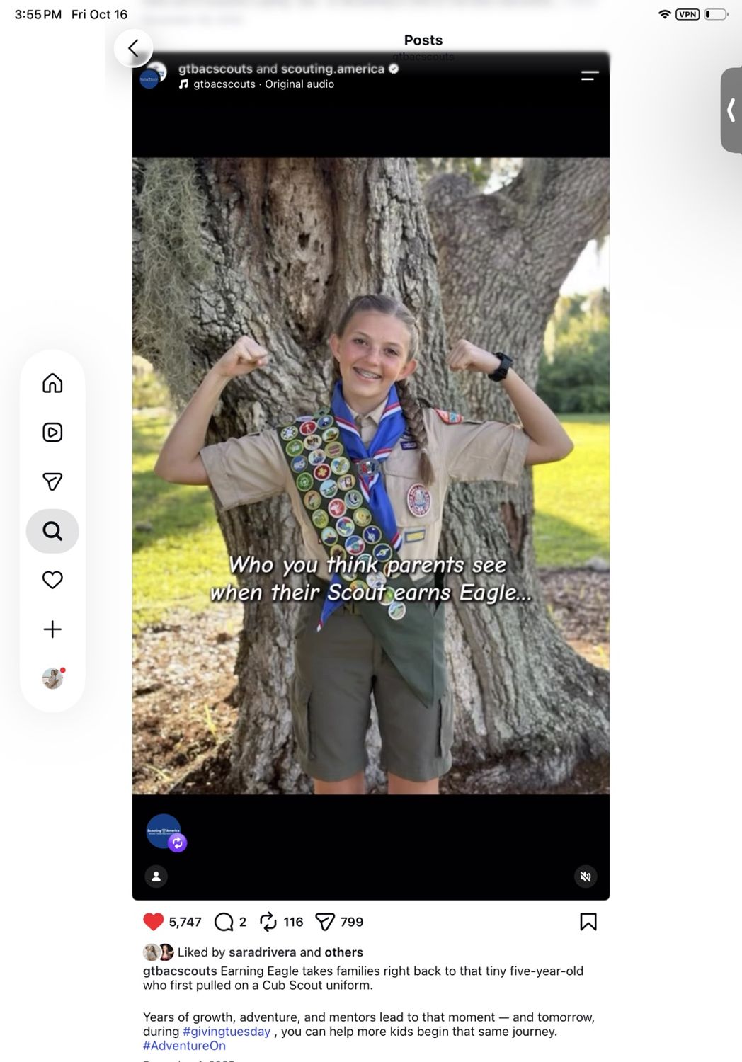 Scouting America social media creative